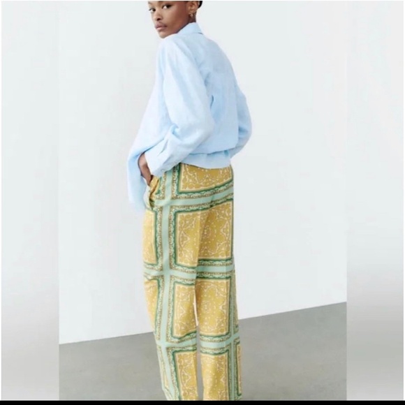 NWT Zara Linen Blend Pants Size Small - Picture 4 of 6